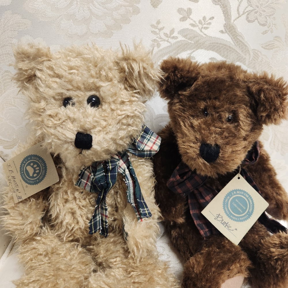 BOYD’S BEARS J. P. Huttin III & Burke PLUSH JOINTED TEDDY BEARS